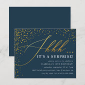 Budget Navy & Gold Confetti Skript Überraschung Pa (Vorne/Hinten)