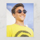 Budget Navy Gold Foto Grad Party Minimal Einladung (Rückseite)