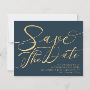 Budget Navy & Gold Hochzeit retten Datum