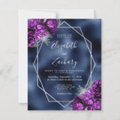 Budget Navy Lila Silver Floral Wedding (Vorderseite)