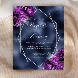 Budget Navy Lila Silver Floral Wedding
