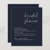 Budget Navy Moderne Brautdusche Einladung (Vorne/Hinten)