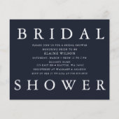 Budget Navy Moderne Brautdusche Einladung (Vorderseite)