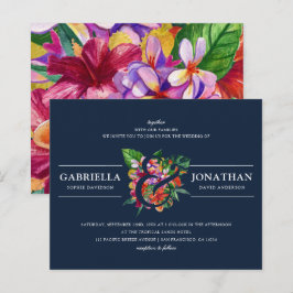 Budget Navy Moderne tropische Bouquet Hochzeit