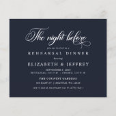 Budget Navy Night Before Rehearsal Dinner invite (Vorderseite)