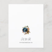 Budget Navy, Orange & Brown Floral 2 Hochzeitspapi (Rückseite)