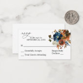 Budget Navy Orange & Brown Floral 2SM No Meal UAWG Mitteilungskarte (Vorderseite/Rückseite Beispiel)