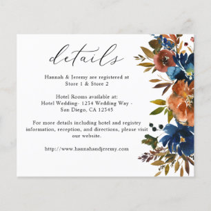 Budget Navy, Orange und braune Herbst-Blumenmotive Flyer