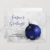 Budget Navy Ornament Company Holiday Card (Vorne/Hinten)