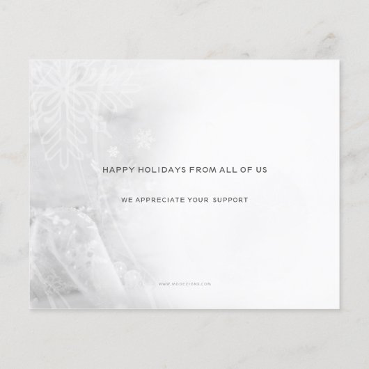 Budget Navy Ornament Company Holiday Card (Rückseite)