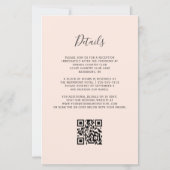 Budget Navy Rose Gold Agate Blush QR Code Hochzeit (Rückseite)