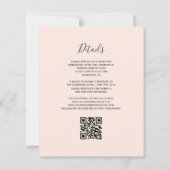 Budget Navy Rose Gold Agate Blush QR Code Hochzeit (Rückseite)