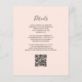 Budget Navy Rose Gold Agate Blush QR Code Hochzeit (Rückseite)