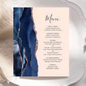Budget Navy Rose Gold Agate Blush Wedding Menü