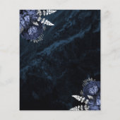 Budget Navy Silber Blumen Hochzeit Save the Date (Rückseite)