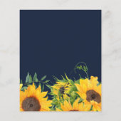 Budget Navy Sonnenblumen Rustikale Hochzeit Einlad (Rückseite)