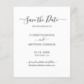 Budget Navy und White Script Foto Save the Date (Rückseite)