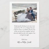 Budget Navy White Collage Hochzeit Danke Flyer (Hinten)