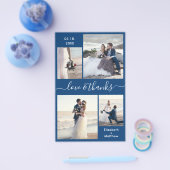 Budget Navy White Collage Hochzeit Danke Flyer (Einzeln)