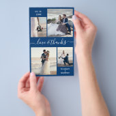 Budget Navy White Collage Hochzeit Danke Flyer (Handgriff)