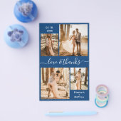 Budget Navy White Collage Hochzeit Danke Flyer (Einzeln)