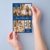 Budget Navy White Collage Hochzeit Danke Flyer (Handgriff)
