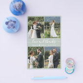 Budget Navy White Collage Hochzeit Danke Flyer (Einzeln)