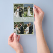Budget Navy White Collage Hochzeit Danke Flyer (Handgriff)