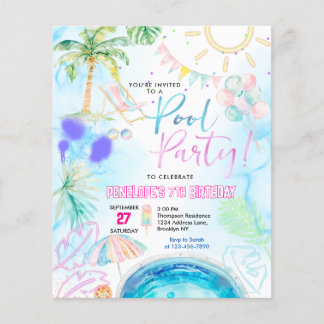 BUDGET Nebel Glow Wasserfarbe Pool Party Geburtsta
