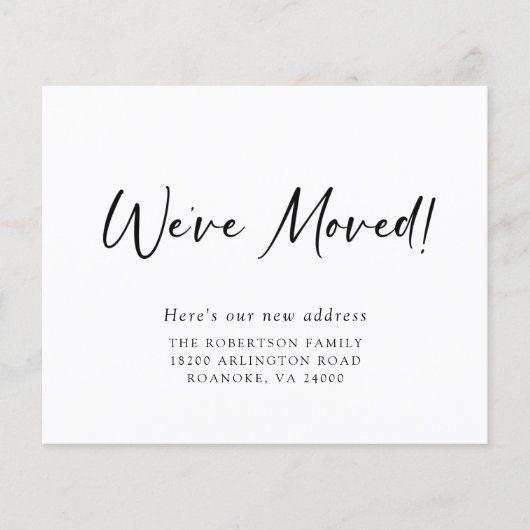 Budget Neue Adressleiste Postfach-Umzugskarte (Vorderseite)