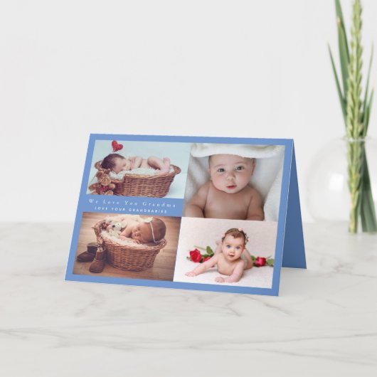 BUDGET Neue Baby-Ankündigung Foto Collage Karte (Vorderseite)