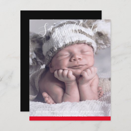 BUDGET Neue Baby FOTO Ankündigung Custom (Vorne/Hinten)