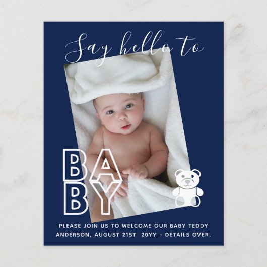 BUDGET Neue Baby FOTO Cards - Moderner Fun Girl Bo (Vorderseite)
