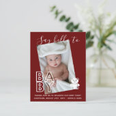 BUDGET Neue Baby FOTO Cards - Moderner Fun Girl Bo (Stehend Vorderseite)