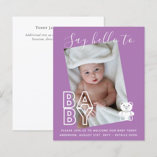 BUDGET Neue Baby FOTO Cards - Moderner Fun Girl Bo (Vorne/Hinten)