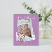 BUDGET Neue Baby FOTO Cards - Moderner Fun Girl Bo (Stehend Vorderseite)