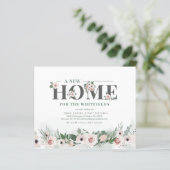Budget Neue Zuhause-Adresse Ankündigung Floral Mov (Stehend Vorderseite)