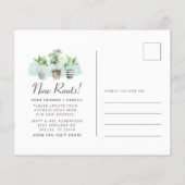 Budget Neue Zuhause Ankündigung Wasserfarben-Pflan (Rückseite)