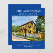 Budget Neue Zuhause Foto Moving Blue Ankündigung (Vorne/Hinten)