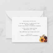 Budget Neue Zuhause für Herbstsaison Sonnenblumen- Mitteilungskarte (Rückseite)