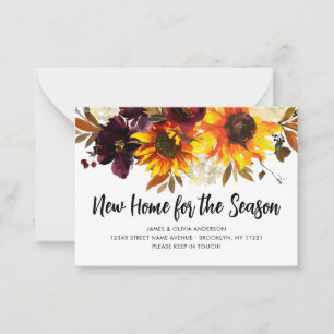 Budget Neue Zuhause für Herbstsaison Sonnenblumen- Mitteilungskarte