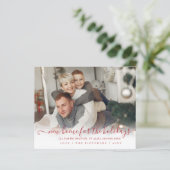 Budget Neue Zuhause für Holidays Foto Card (Stehend Vorderseite)