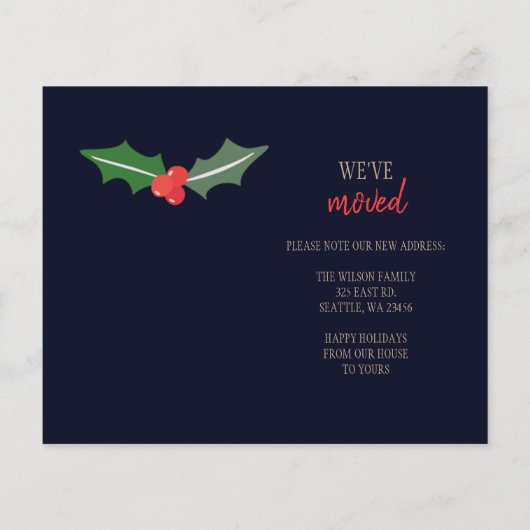 Budget Neue Zuhause für Holidays Foto Moving Card (Rückseite)