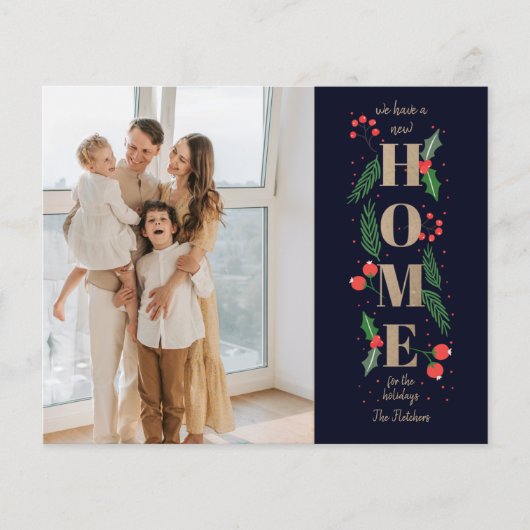 Budget Neue Zuhause für Holidays Foto Moving Card (Vorderseite)