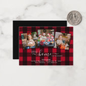 Budget Neue Zuhause Holidays Rot Kariert 3 Foto Mo Mitteilungskarte (Vorderseite/Rückseite Beispiel)