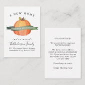 Budget Neue Zuhause Pumpkin Holiday Moved Moved Ca Mitteilungskarte (Vorne/Hinten)