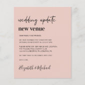 Budget Neuer Hochzeitsort Rosa Ankündigung (Vorderseite)