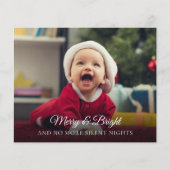 Budget Neues Baby Keine Silent Nights Holiday Card (Vorderseite)