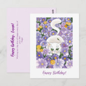 Budget Neugierige Katze Vintag Geburtstagskarte Postkarte (Vorne/Hinten)