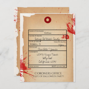 BUDGET Neuheit Halloween Toe Tag Coroners Office